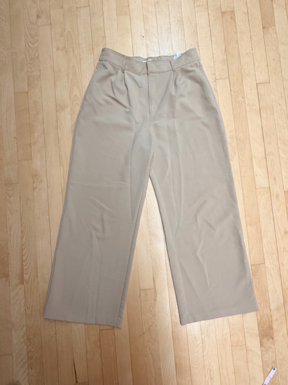 Abercrombie & Fitch Sloane Wide Leg Beige Trousers